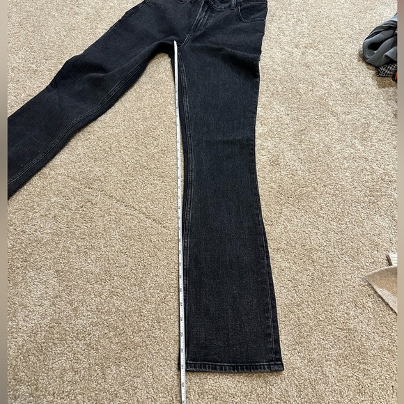 Abercrombie Ultra High Rise 90s Slim Straight Jean Crossover Waist - Black 24 - Picture 10 of 12